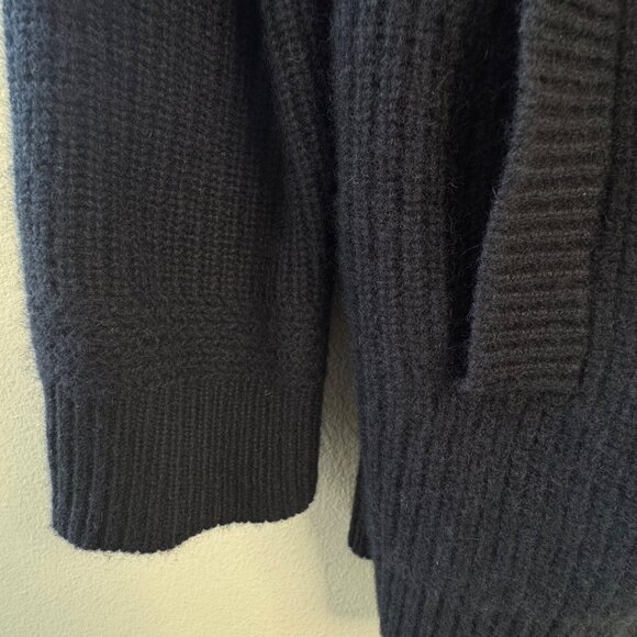 NAKED CASHMERE Samuel Ribbed Shawl Collar Cardigan Mens Large L Black Sweater - Picture 5 of 11